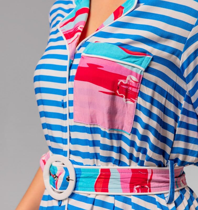 Flamenca Voy Slip ριγέ φόρεμα Lolina