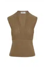 Αμάνικο ribbed τοπ με στρας 053-160010