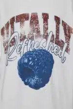 Oversized t-shirt με τύπωμα και στρας 053-210166