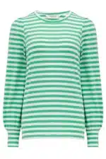 Griselda Jersey Top - Πράσινη/Εκρού ρίγα T0887