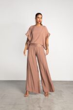 MOUTAKI WOMAN SET TUNIC-PANT BROWN 25.03.26
