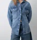 BSB 054-216903 Denim overshirt με στρας