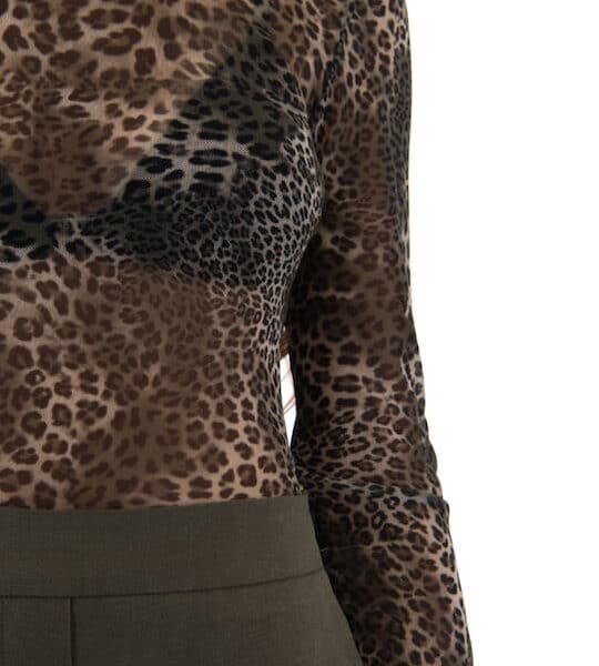 Moutaki Γυναικεία Μπλούζα Μακρυμάνικη Ζιβάγκο Animal Print Μαύρο, Μπεζ, Χακί Κωδ 25.01.118