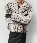 BSB Κοντή γούνα με print ασπρόμαυρο 054-119011