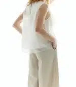 BSB Αμάνικη μπλούζα με λουλούδι OFF WHITE 055-110001