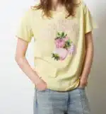 BSB T-shirt με κεντητό τύπωμα κίτρινο 055-210035