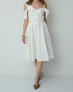 BSB Μίντι φόρεμα με βολάν OFF WHITE 0155-0111010-04