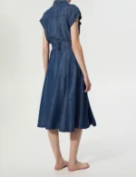 BSB Μίντι σεμιζιέ μπλέ denim φόρεμα 055-211802-97