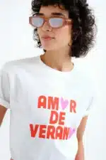 COMPANIA FANTASTICA Μπλούζα με στάμπα "Summer Love" 62C/42112