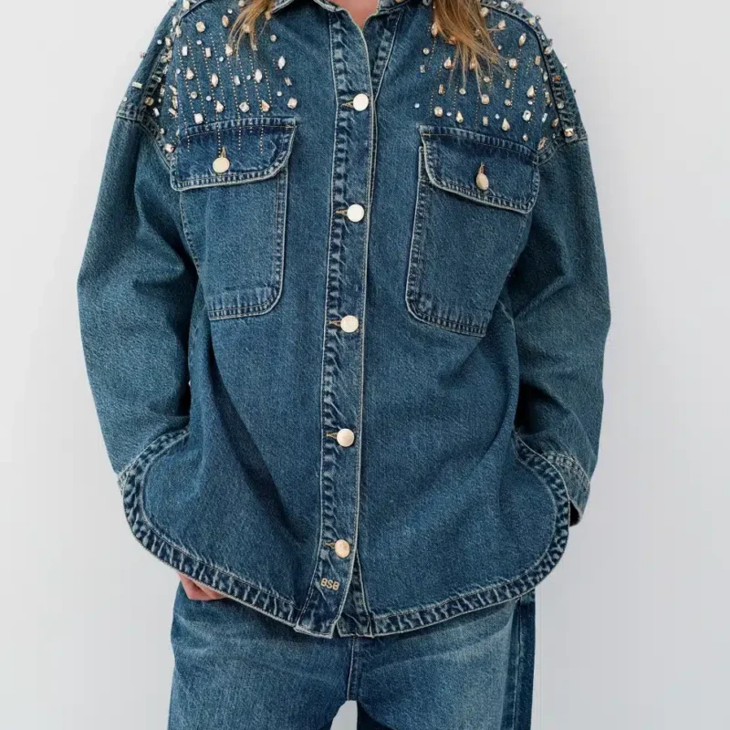 Πουκάμισα 17 BSB Denim μπλε χρώμα 0056-0216904-97