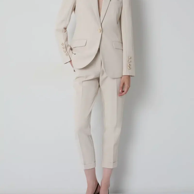 BSB Cropped cigarette παντελόνι ΒΑΝΙΛΙΑ 0056-0112001-152