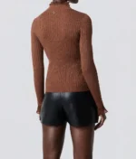 BSB Πουλόβερ ζιβάγκο lurex με βολάν TOFFEE 0056-0260011-114
